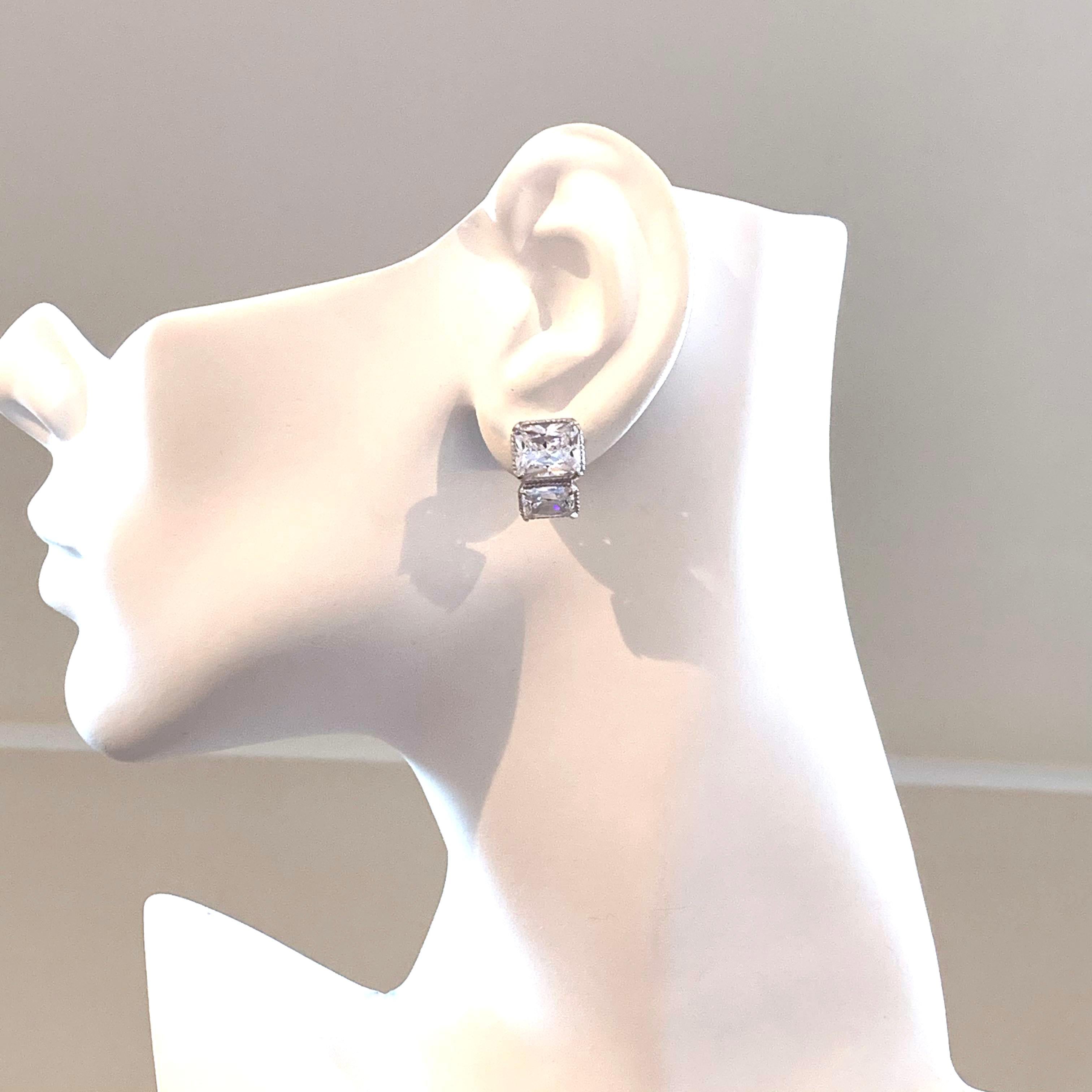 simulated diamond stud earrings