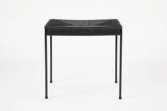 Sgabello a doppia asta intrecciata a mano in Corde danesi nere