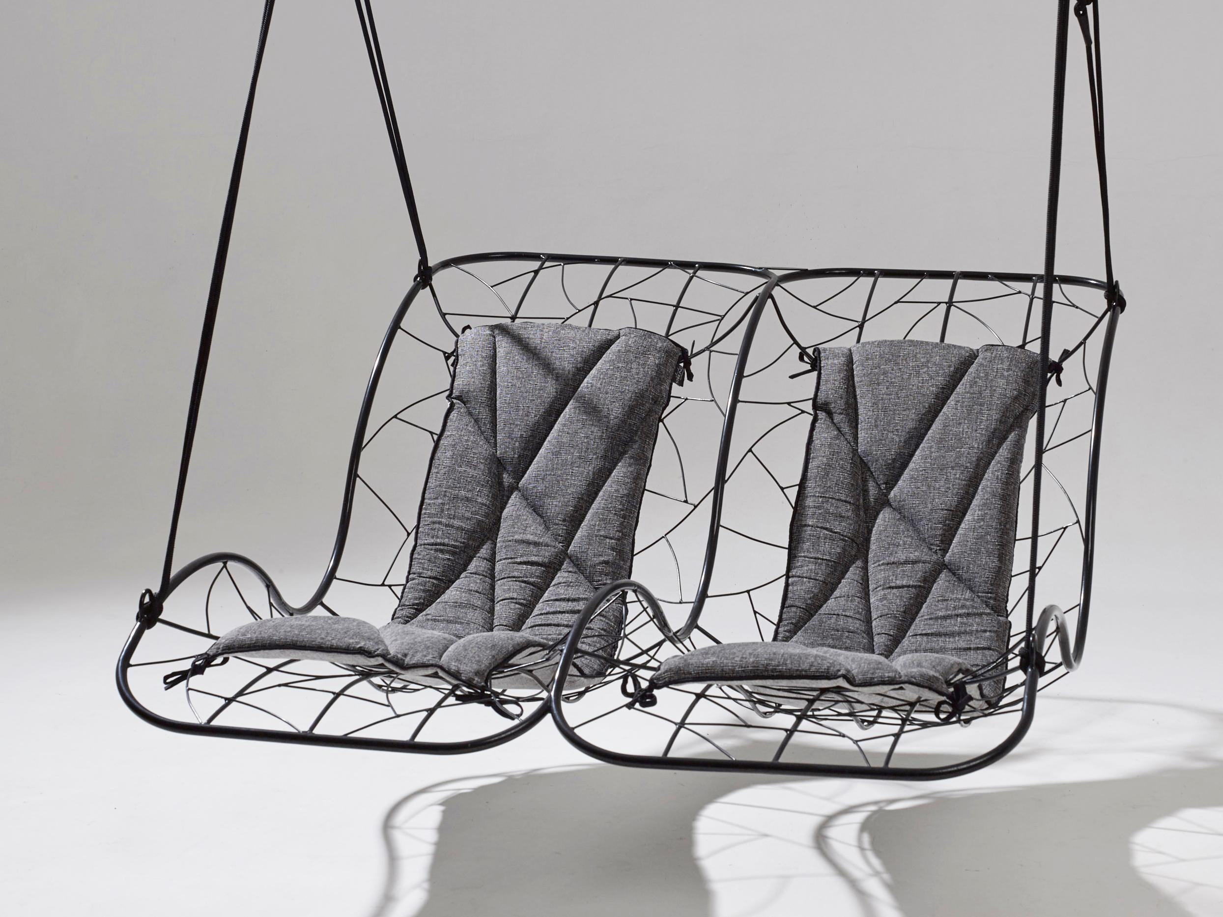 Doppel- Recliner-Swing-Stuhl mit Sockelbeinen aus Stahl, modern, 21. Jahrhundert im Angebot 3
