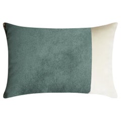 Double Rectangle Teal Velvet Teal and White