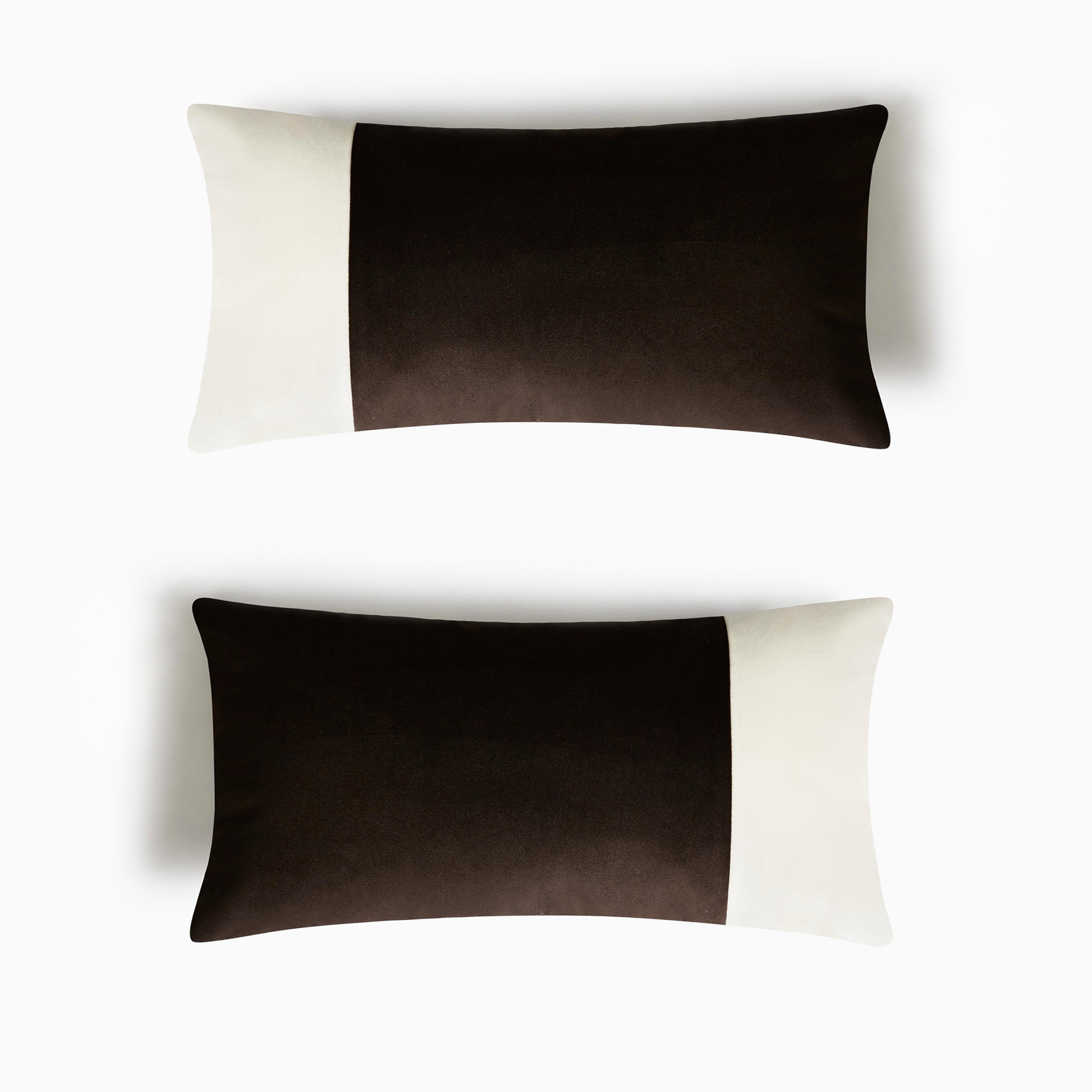 Rectángulo Doble, Terciopelo Blanco y Negro Hecho a mano en venta