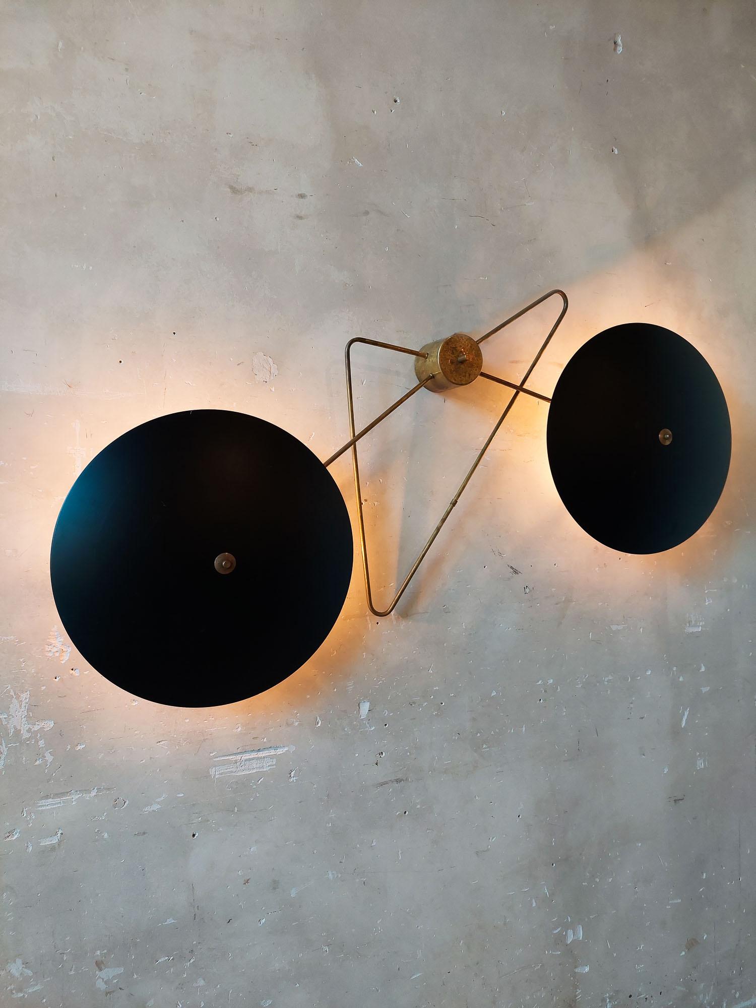 Metal Double reflector wallight by Bruno Gatta for Stillnovo