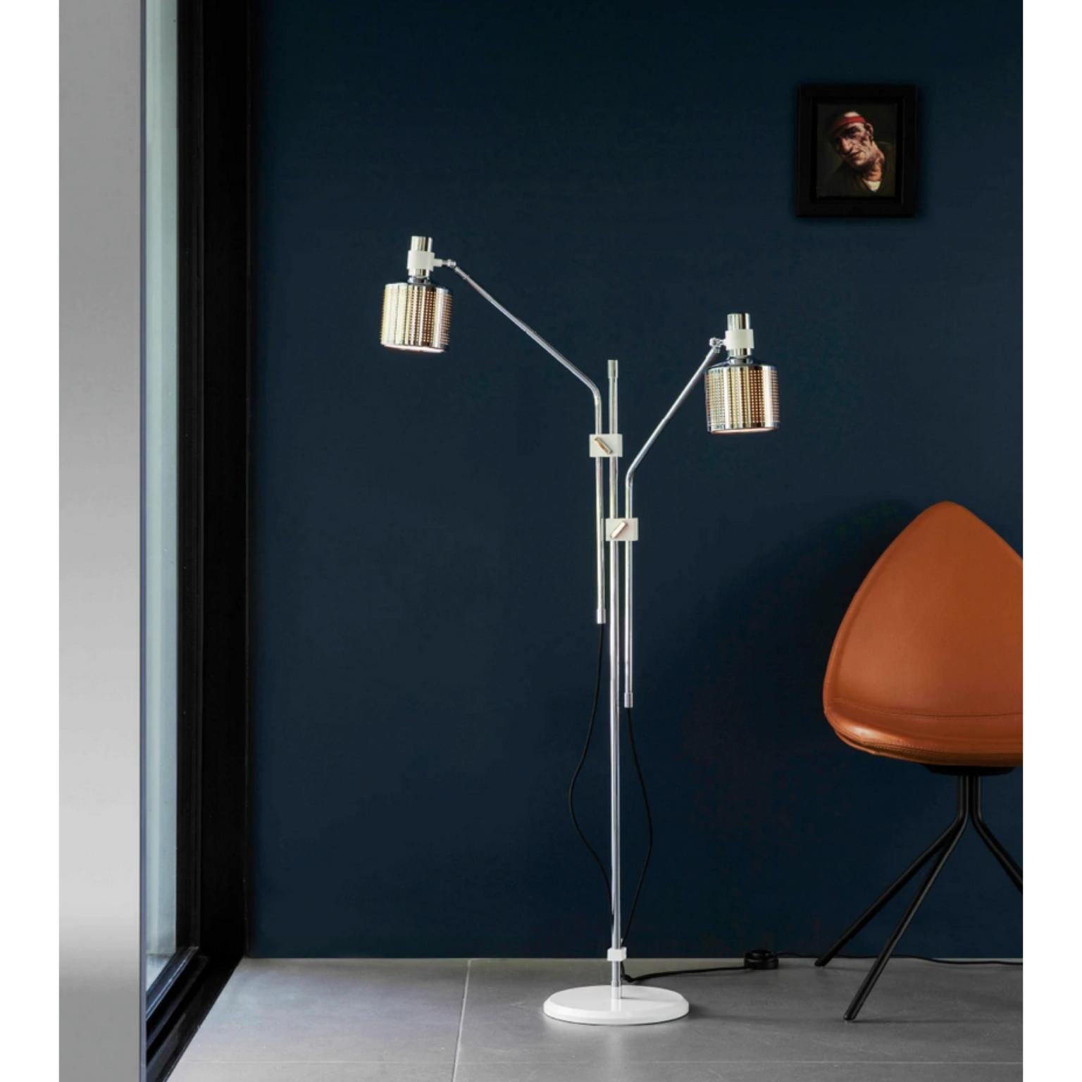 Modern Double Riddle Floor Lamp by Bert Frank For Sale