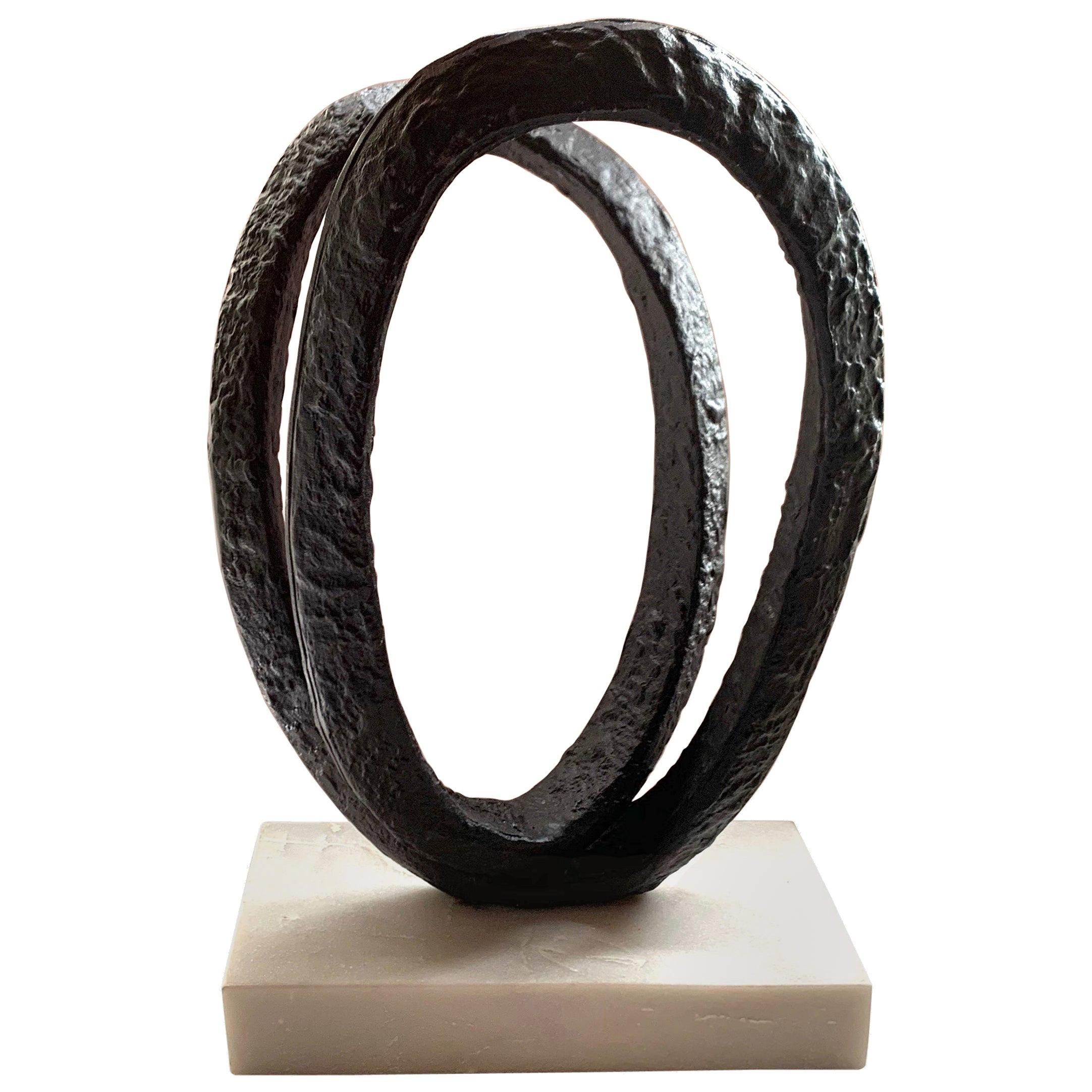 Double Ring Iron Sculpture, Indonesia, Contemporary