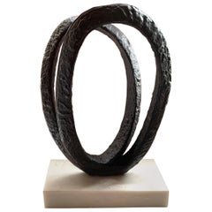 Double Ring Iron Sculpture, Indonesia, Contemporary