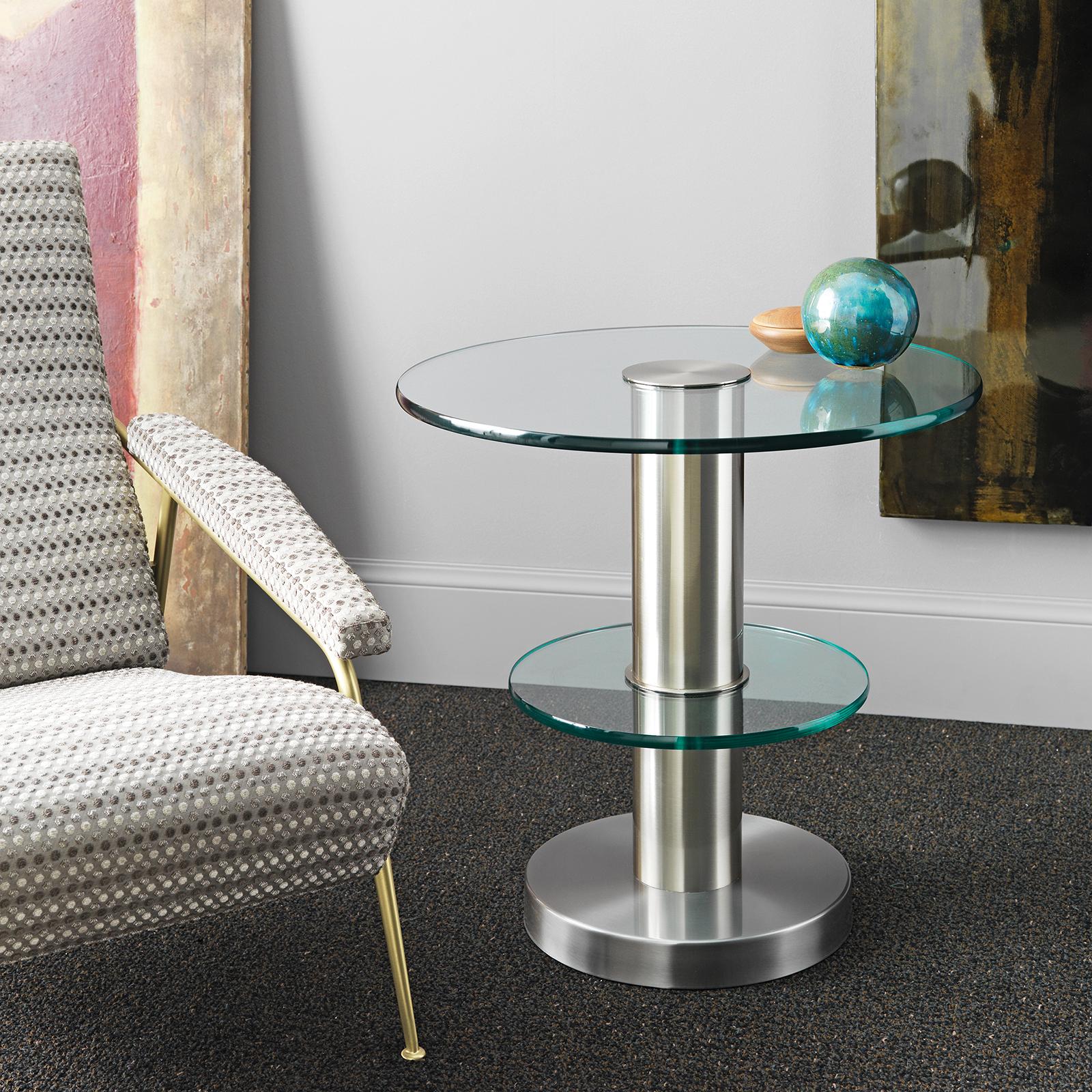 Metal Double Rings Side Table For Sale