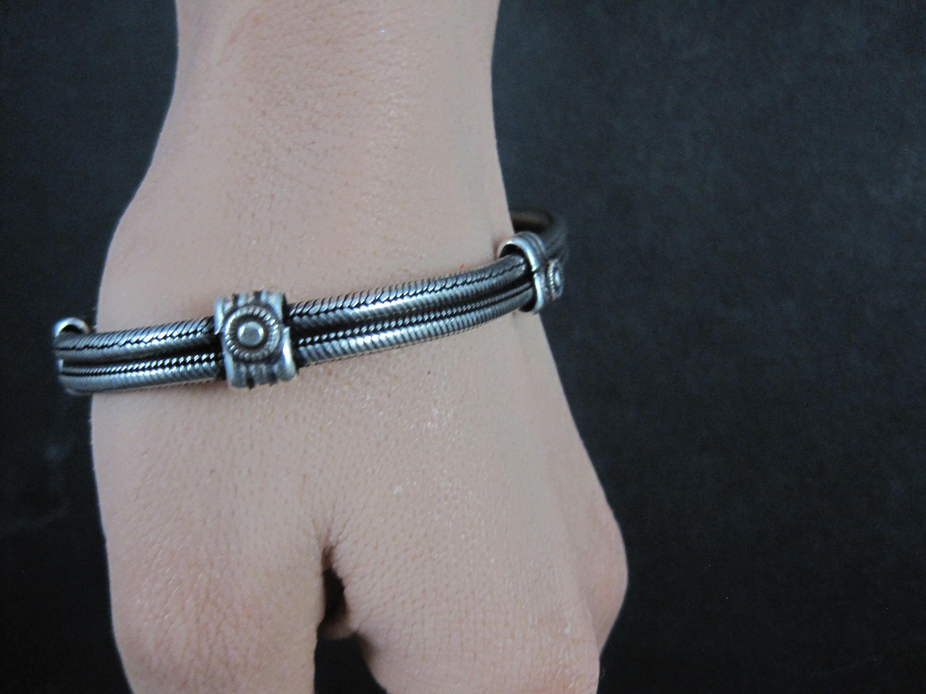 Bracciale a catena doppio serpente rotondo tribale da 8