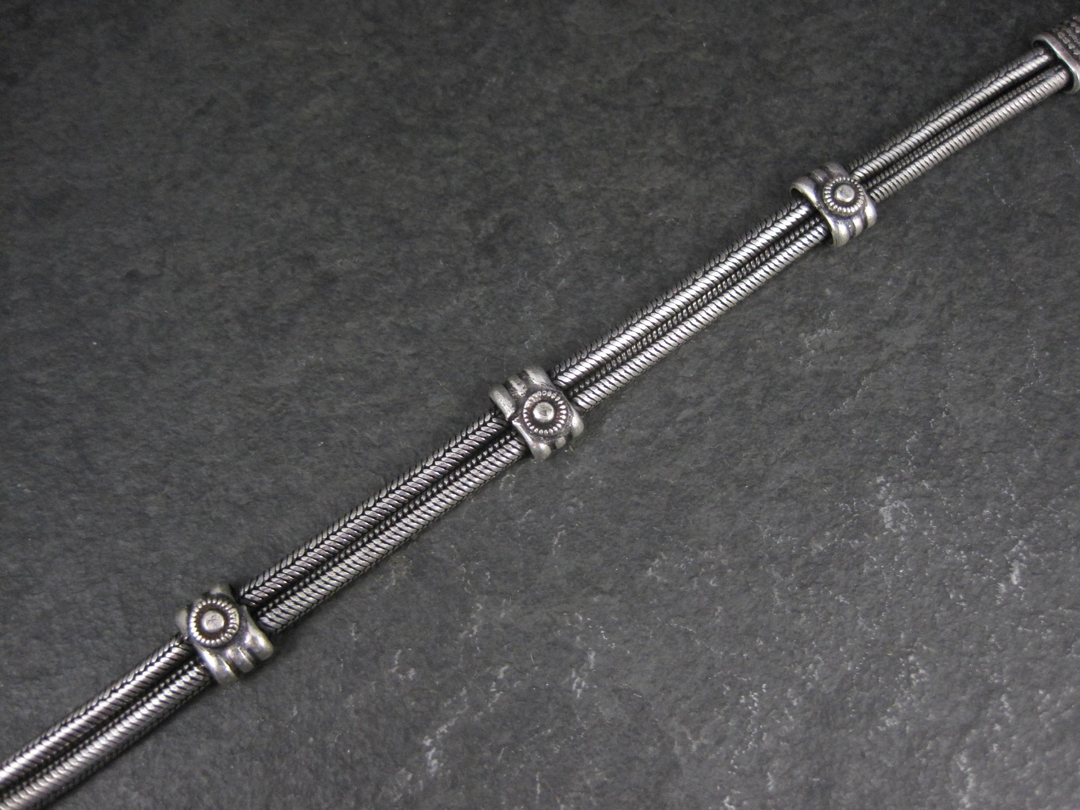 da uomo o donna Bracciale a catena doppio serpente rotondo tribale da 8