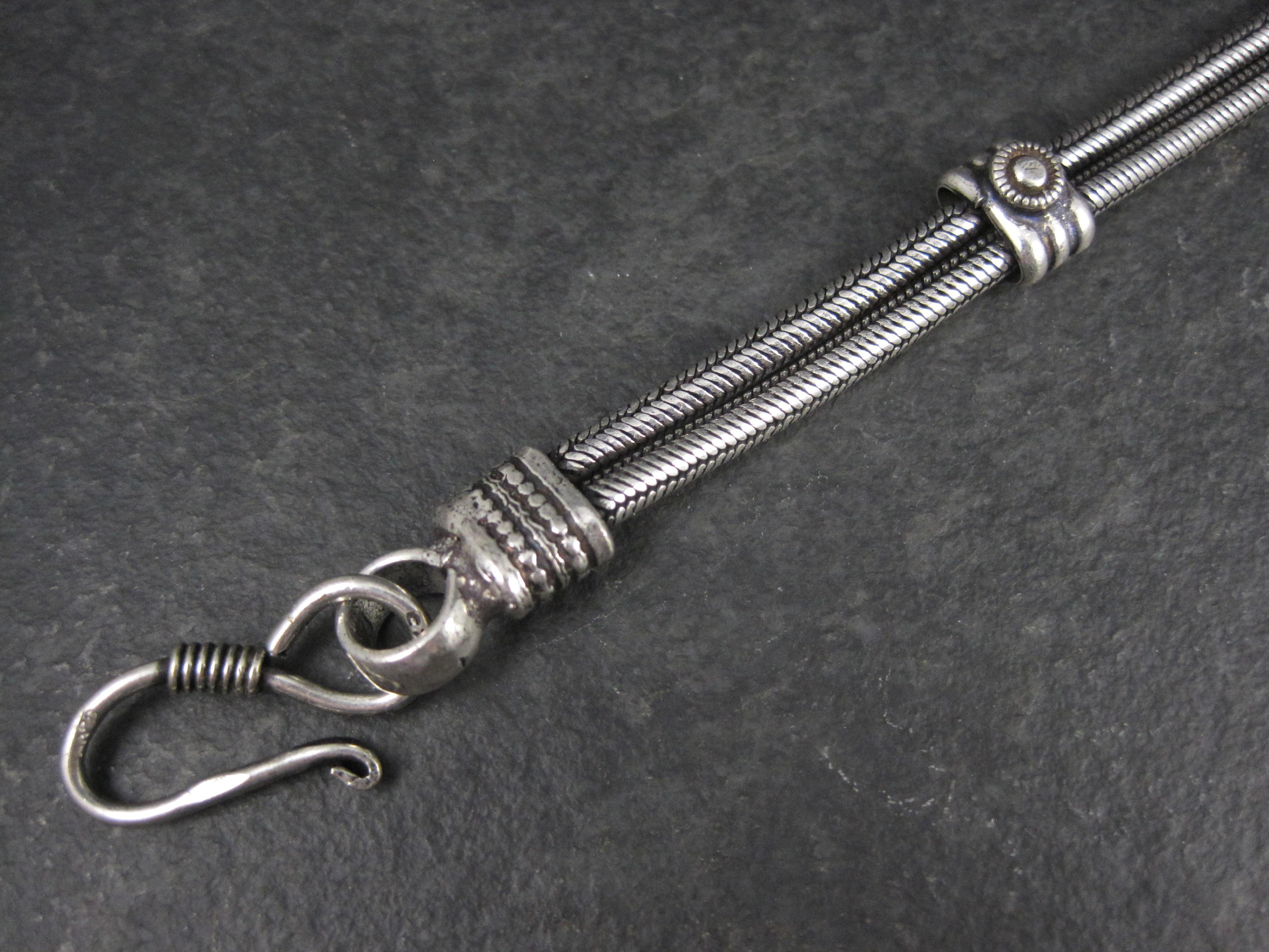 Bracciale a catena doppio serpente rotondo tribale da 8