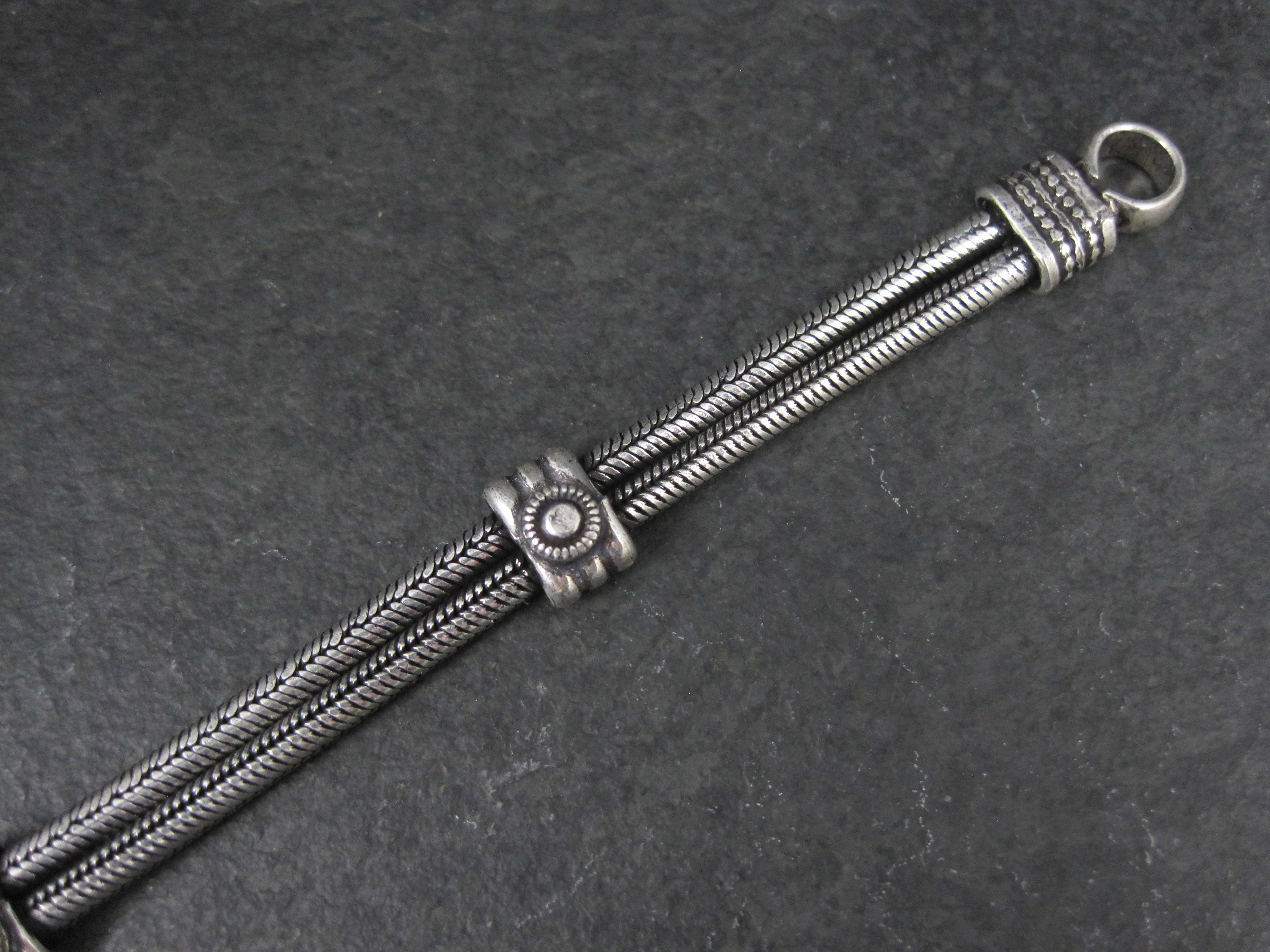 Bracciale a catena doppio serpente rotondo tribale da 8