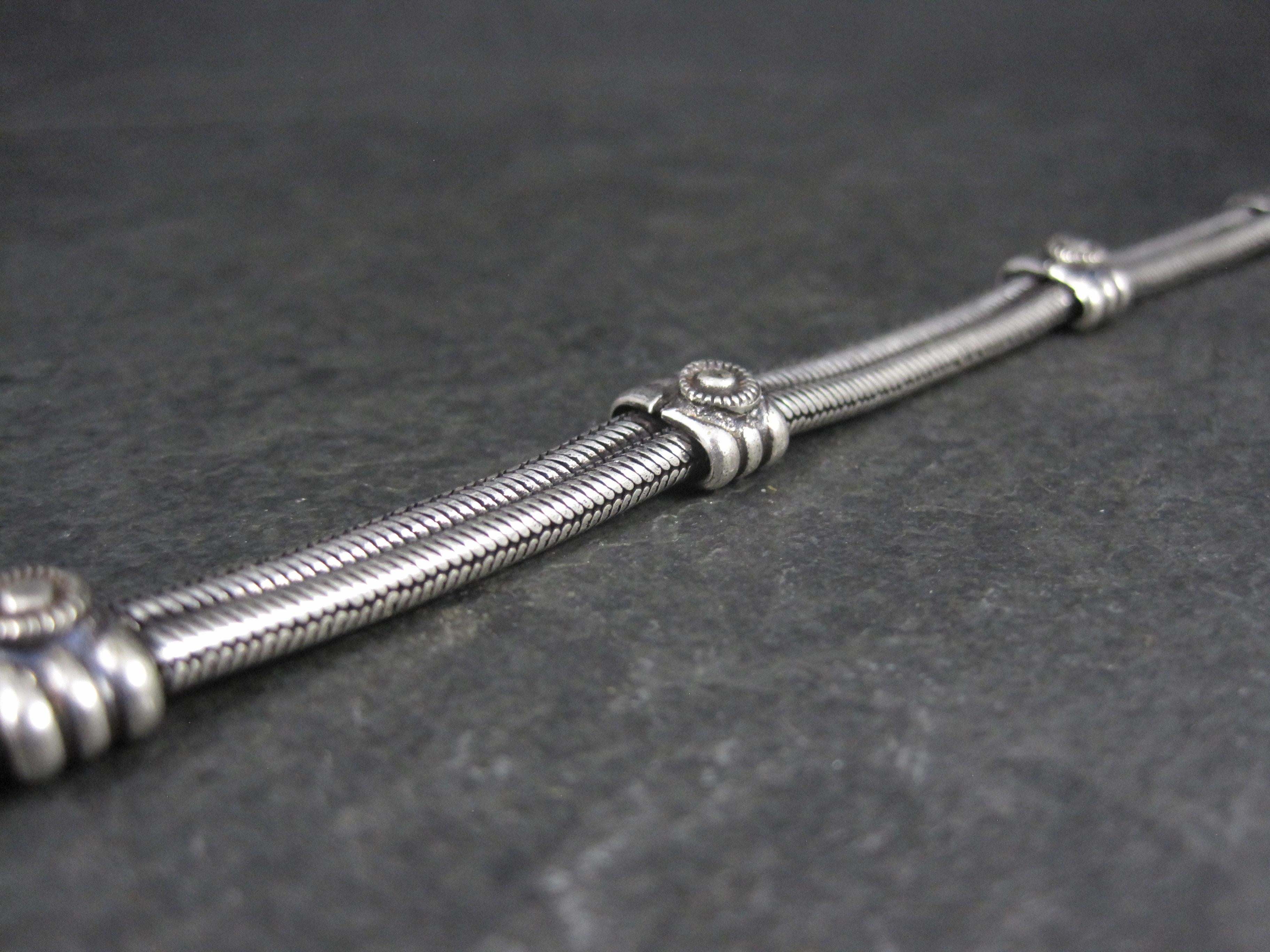 Bracciale a catena doppio serpente rotondo tribale da 8