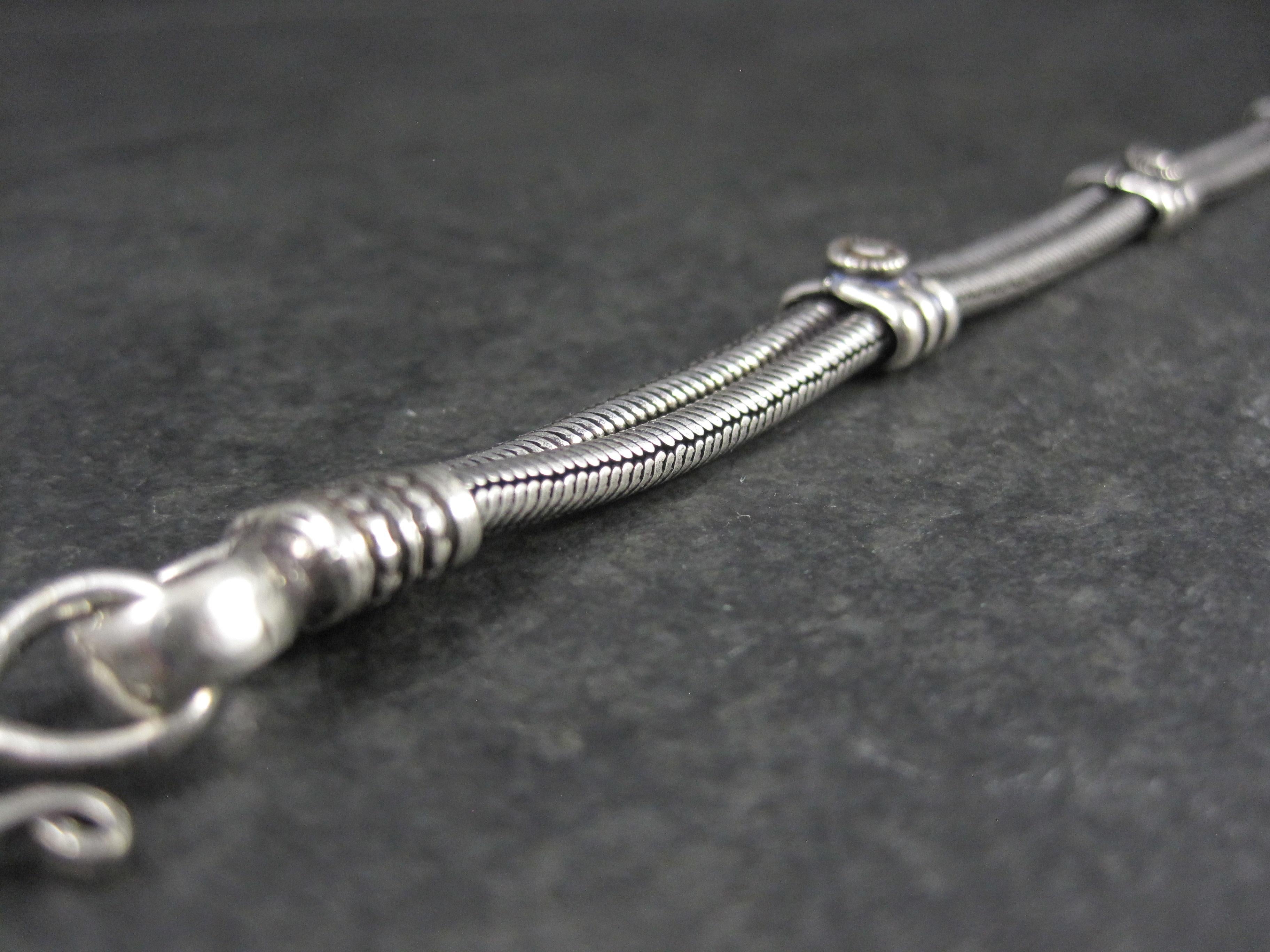 Bracciale a catena doppio serpente rotondo tribale da 8