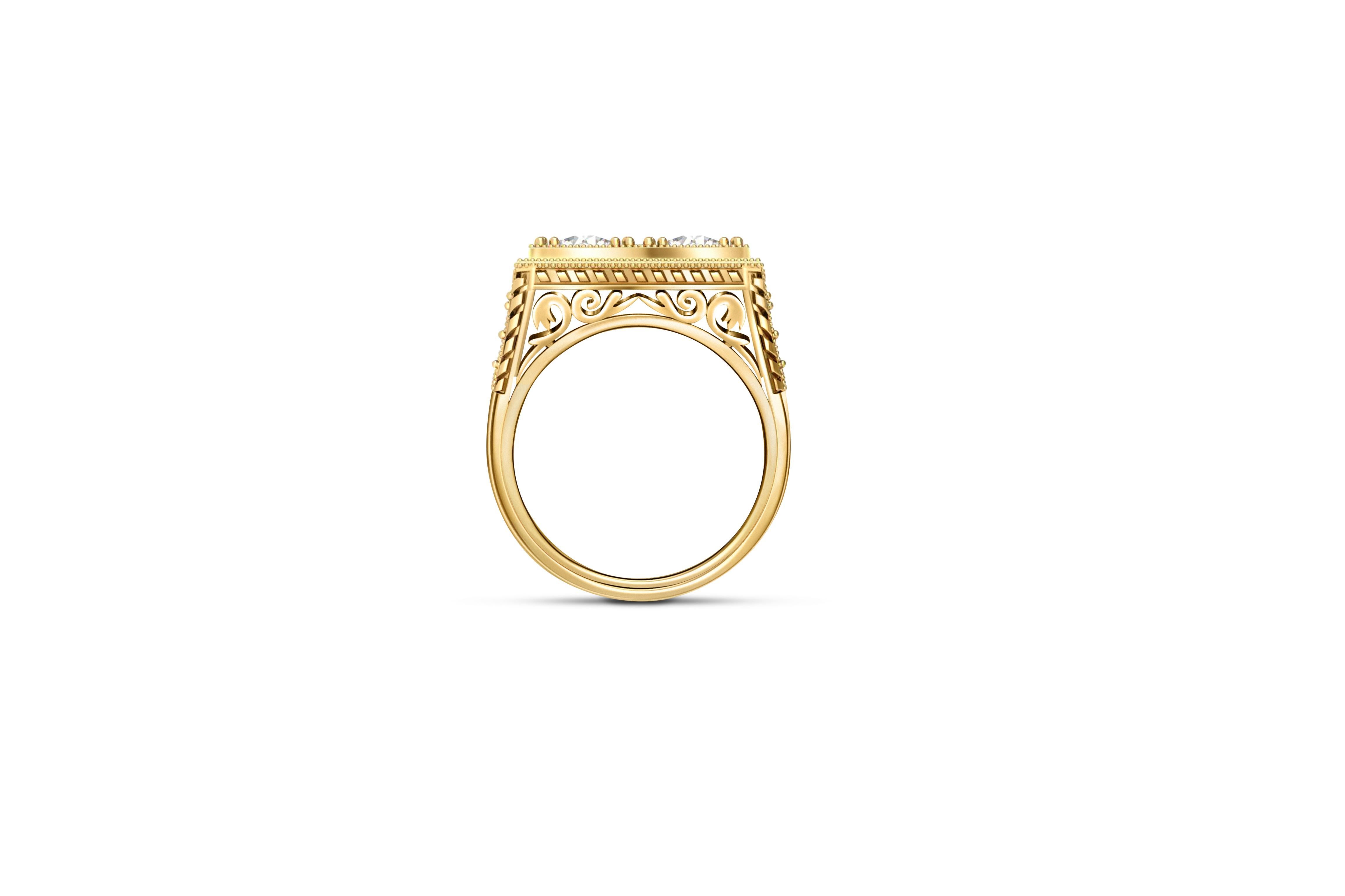 For Sale:  Double Round Stone 14k gold EngagemenDouble Round Stone 14k gold Engagement Ring 2