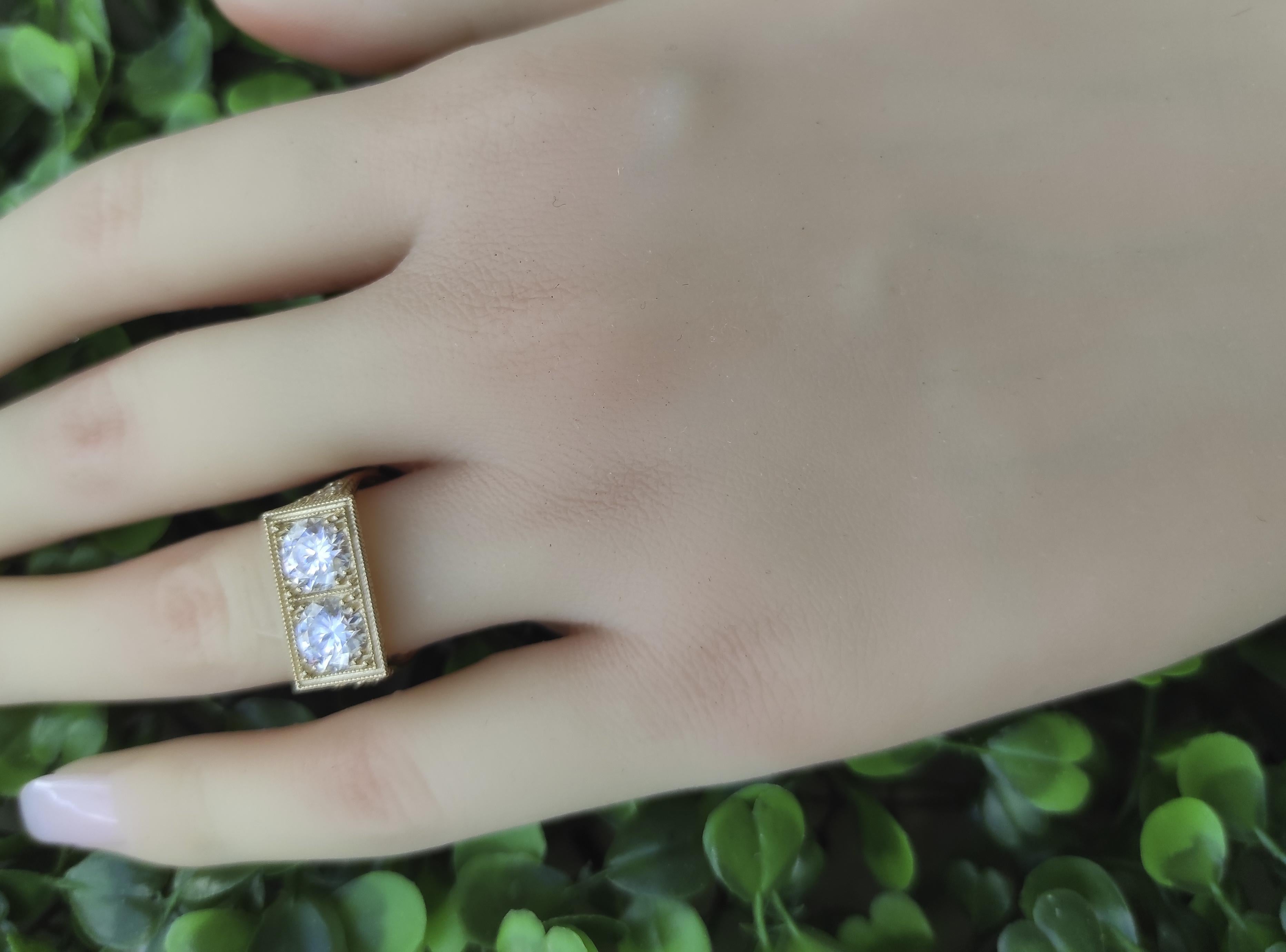 Double Round Stone 14k gold Engagement Ring 7