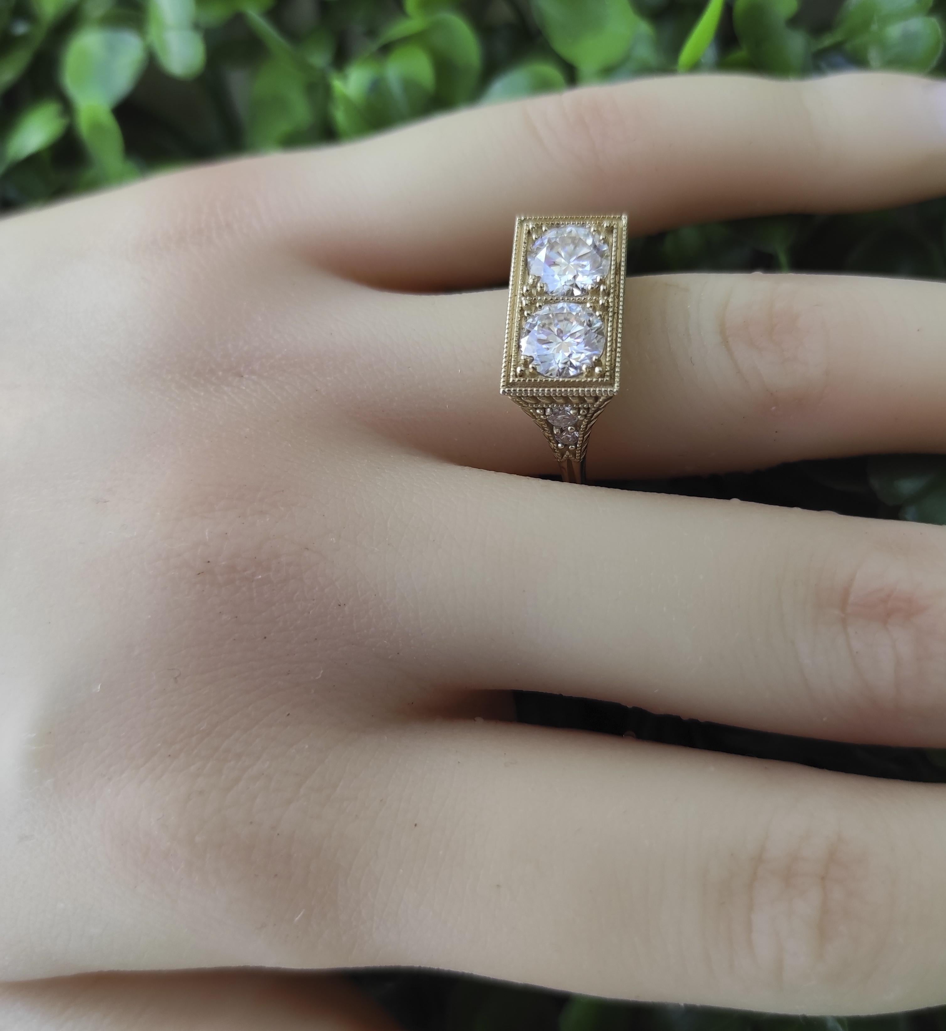 Double Round Stone 14k gold Engagement Ring 8