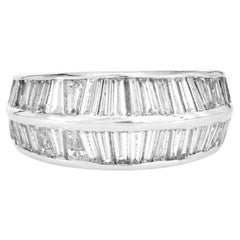 Double Row Baguette Diamond Platinum Eternity Ring