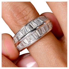 Double Row Baguette Diamond Platinum Eternity Ring