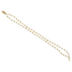 Double Row Cultured Pearl Bracelet 14k Yellow Gold