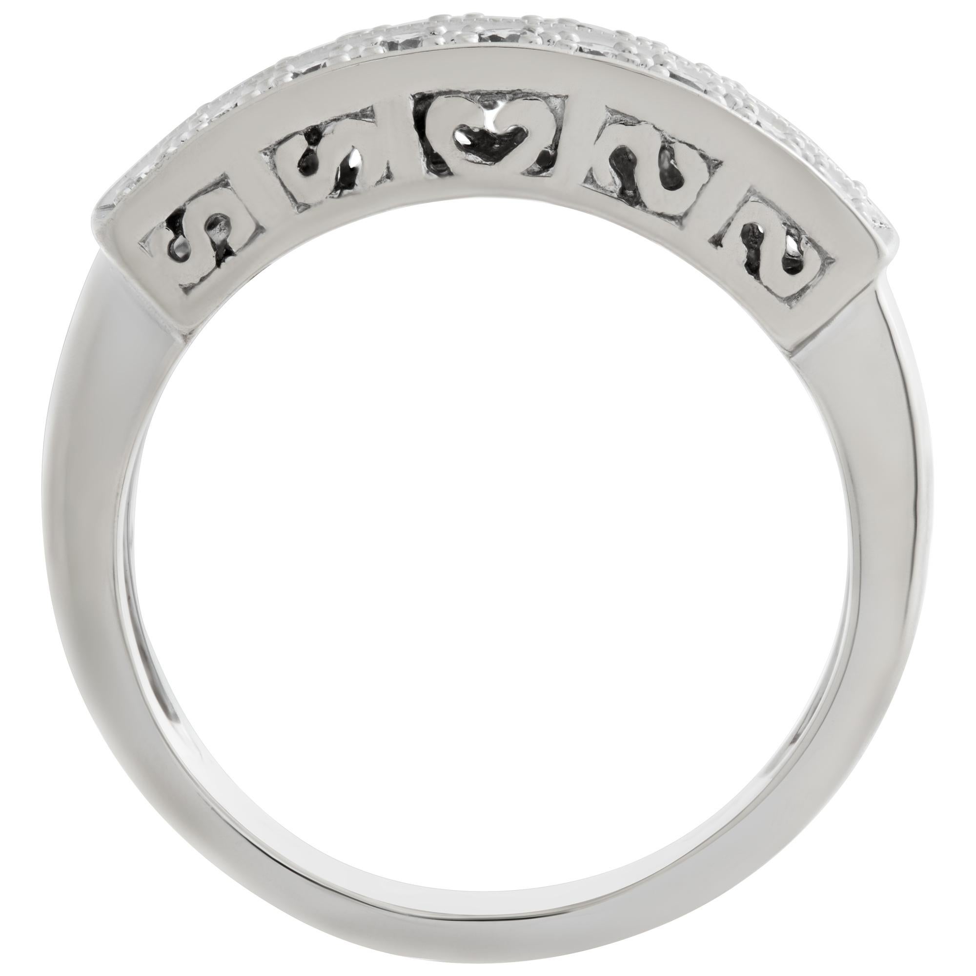 Women's Double row diamond band in 14k white gold. 0.35 carats in diamonds; size 6 3/4 For Sale