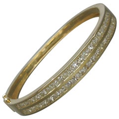 Vintage Double Row Diamond Bangle