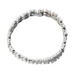 18 Karat White Gold Double Row Diamond Bracelet