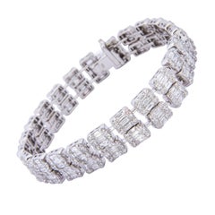 18 Karat White Gold Double Row Diamond Bracelet