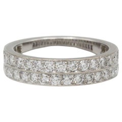Double Row Diamond Eternity Wedding Band in 18K White Gold, 1.80 ct G VS