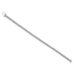 Double Row Diamond Line Bracelet 14k White Gold