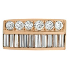 Double Row Diamond Ring in 18k Yellow Gold