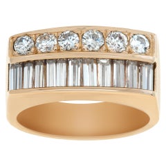 Double Row Diamond Ring in 18k Yellow Gold