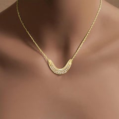 Double Row Diamond Slider Necklace .75cttw 14k Yellow Gold