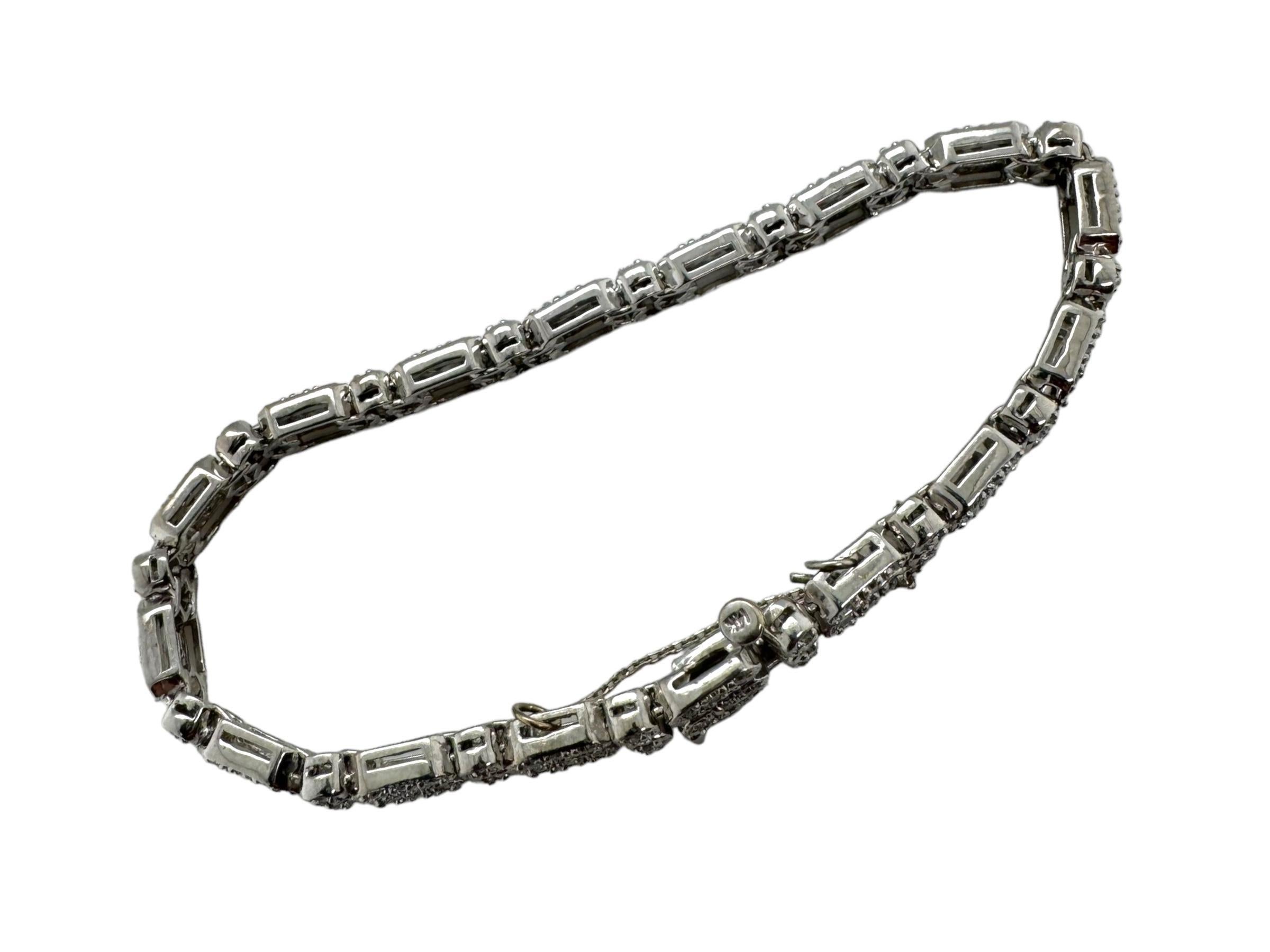 Women's Double Row Diamond Tennis Bracelet For Sale
