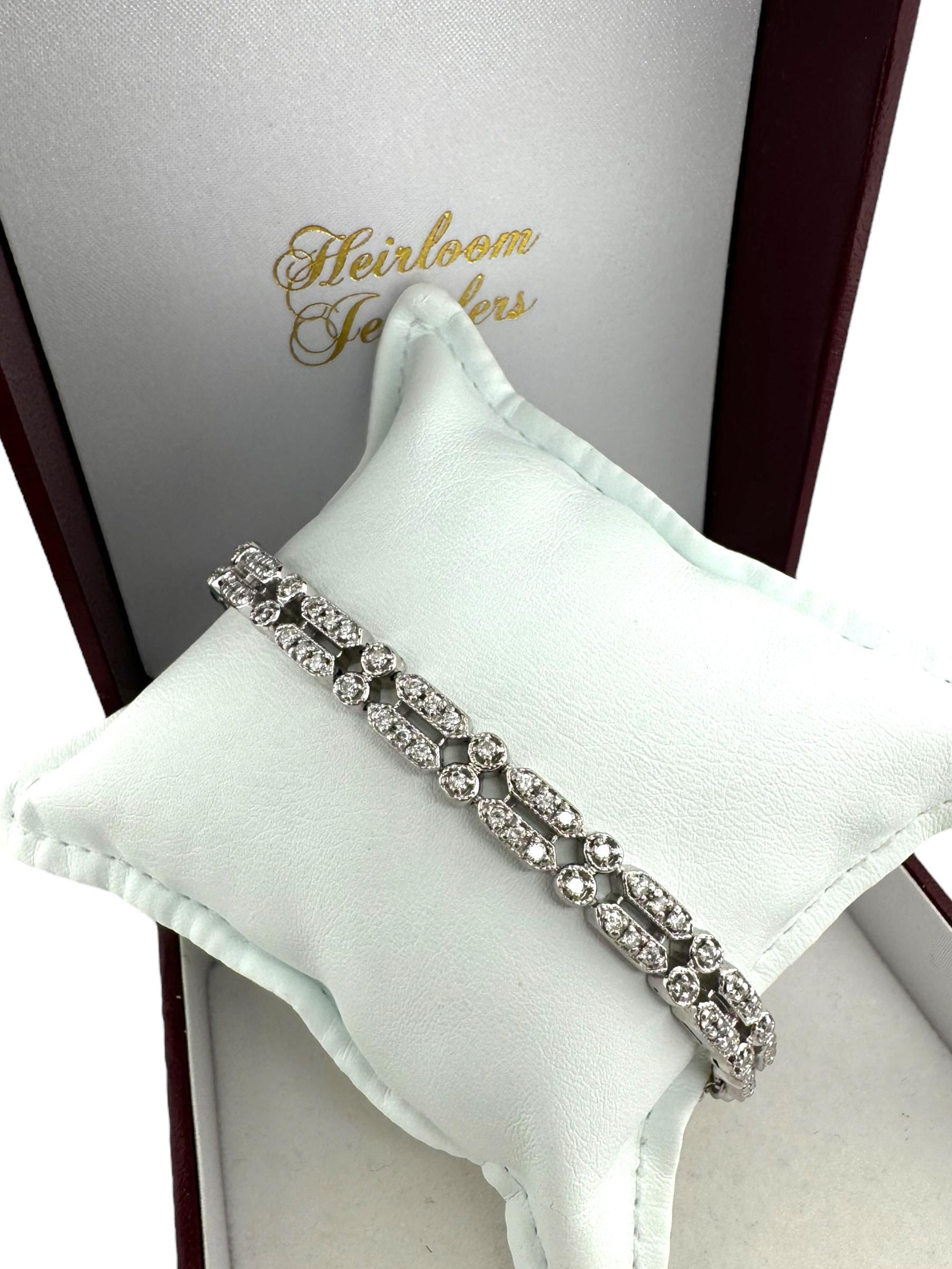 Double Row Diamond Tennis Bracelet For Sale 2