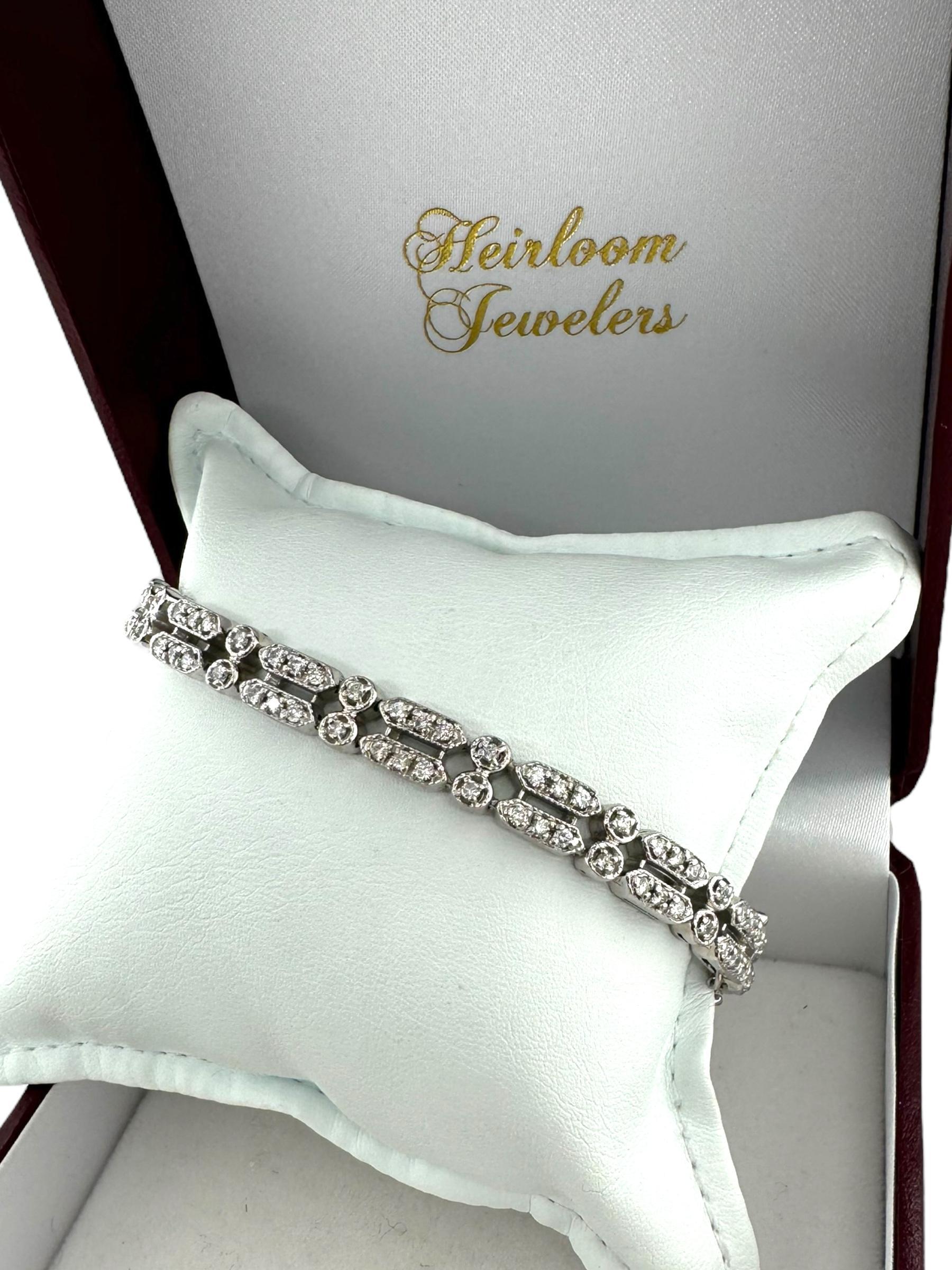 Double Row Diamond Tennis Bracelet For Sale 3