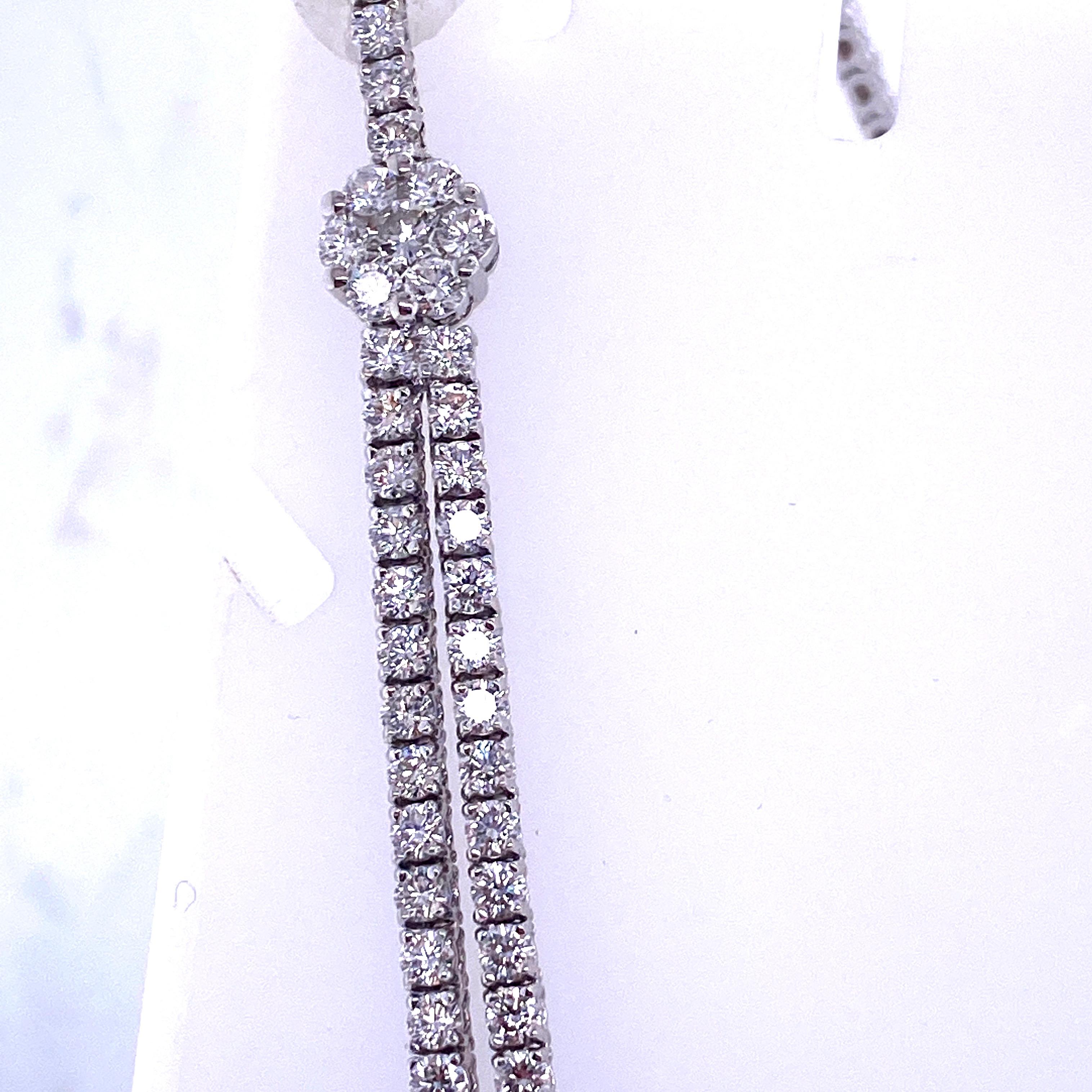 Tennis-Halskette mit 9,33 Karat Diamant in zweireihigem Schliff, 14 Karat Weißgold 1