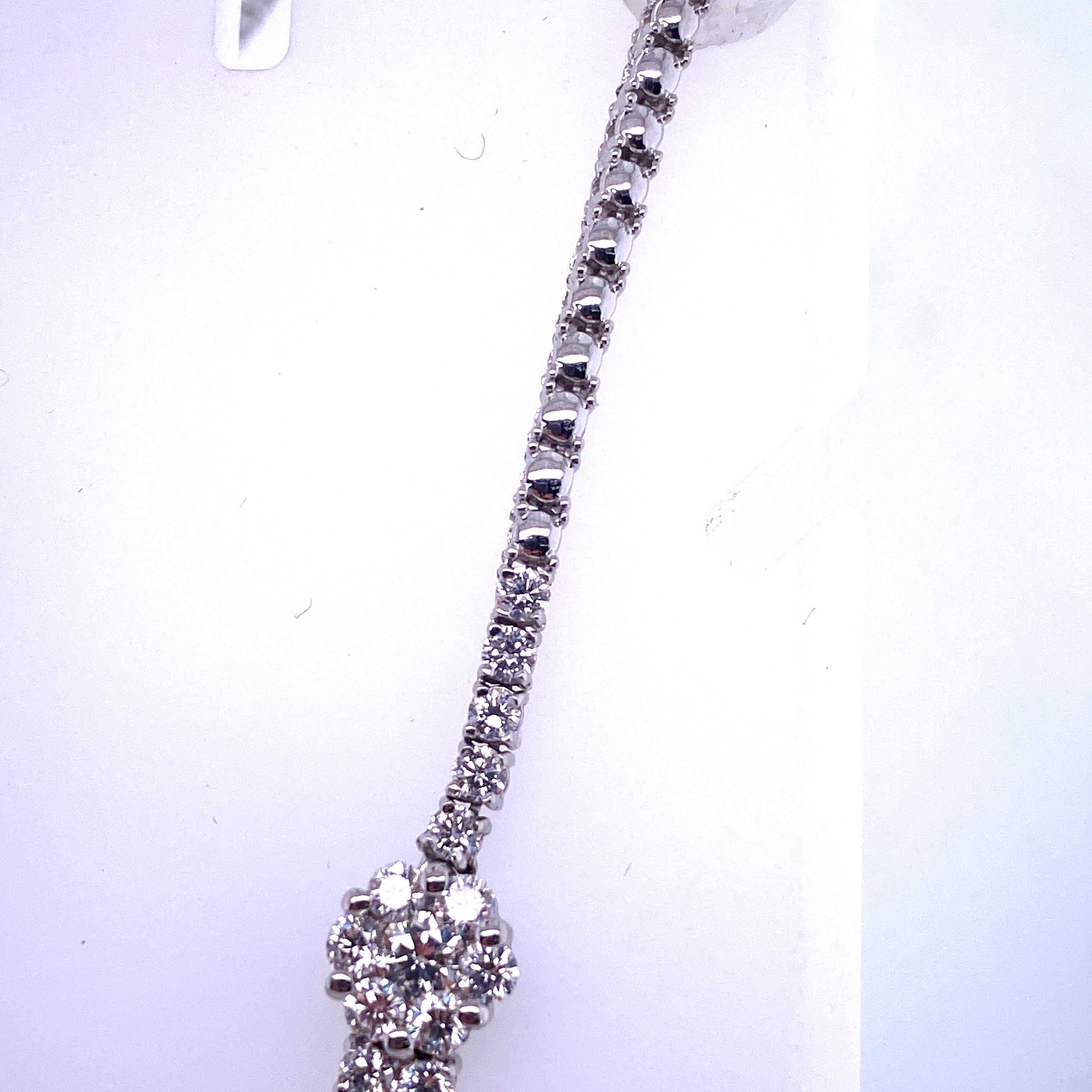 Double Row Diamond Tennis Necklace 9.33 Carat 14 Karat White Gold In New Condition In New York, NY
