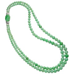 Antique Double-Row Jade Necklace