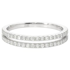 Bandeau ouvert à double rangée de diamants pavés