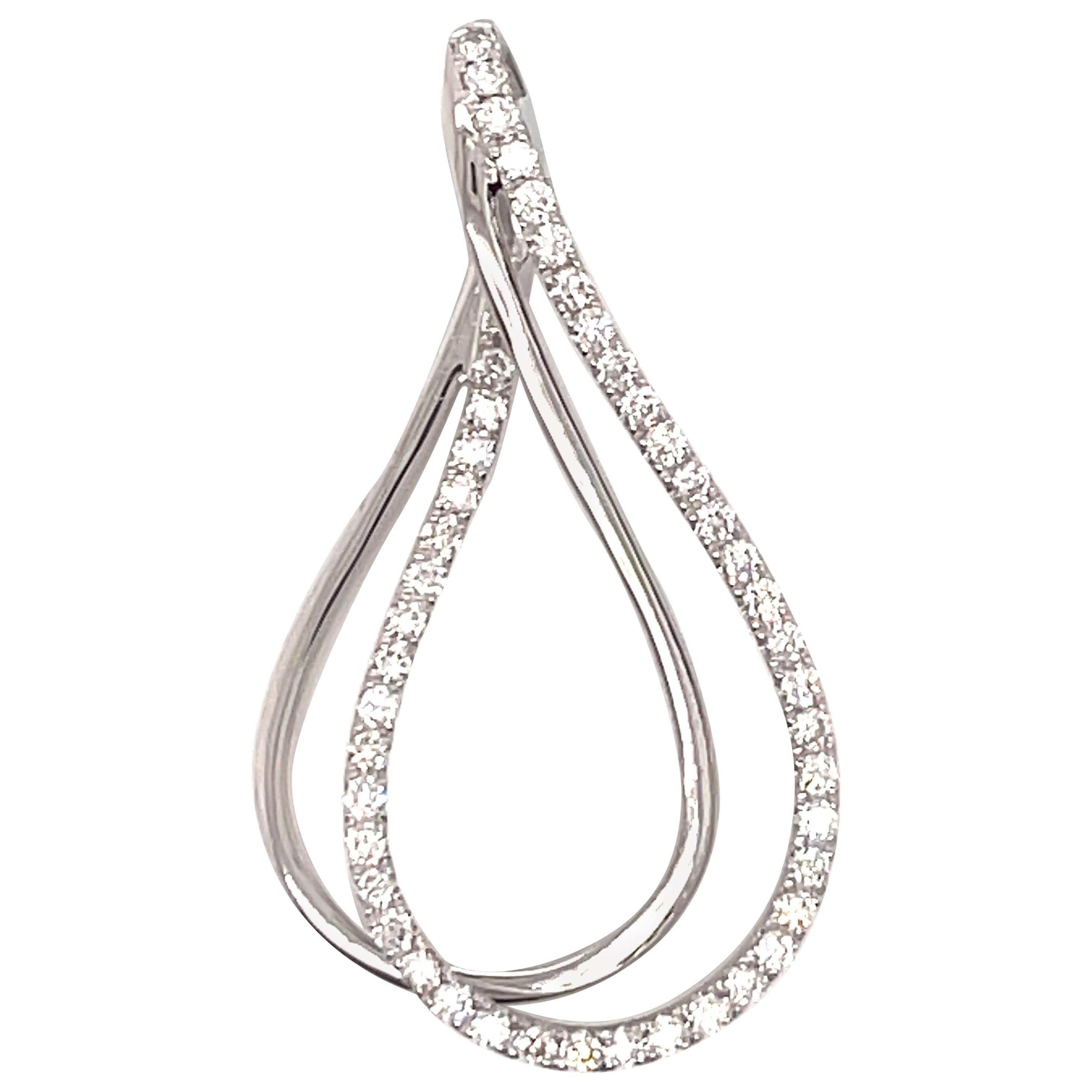 HARBOR D. Double Row Pear Shape Diamond Pendant 0.36 Carat  For Sale