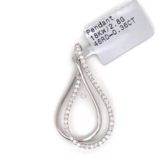 HARBOR D. Double Row Pear Shape Diamond Pendant 0.36 Carat