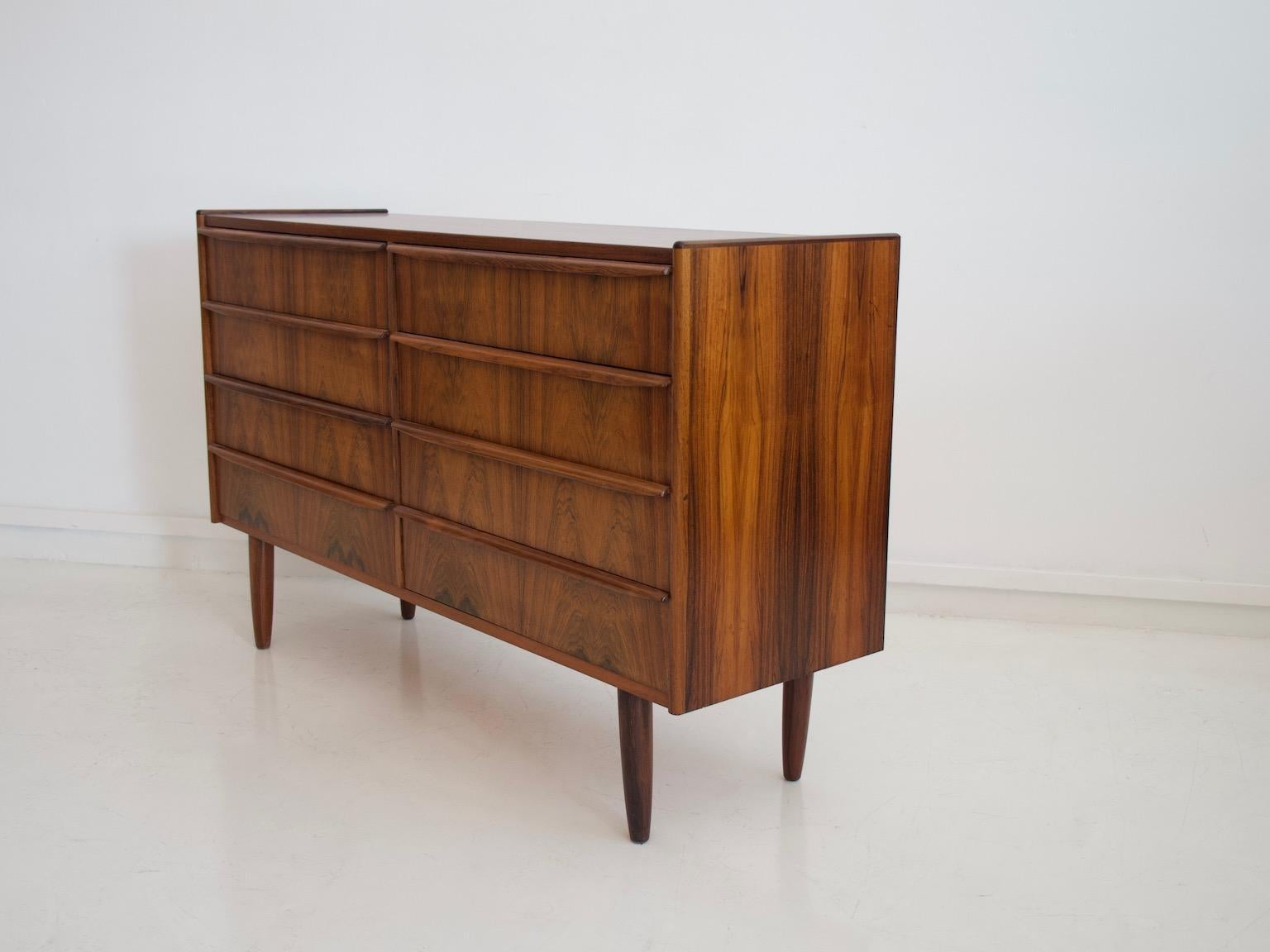 20th Century Double Row Wooden Commode with Eight Drawers