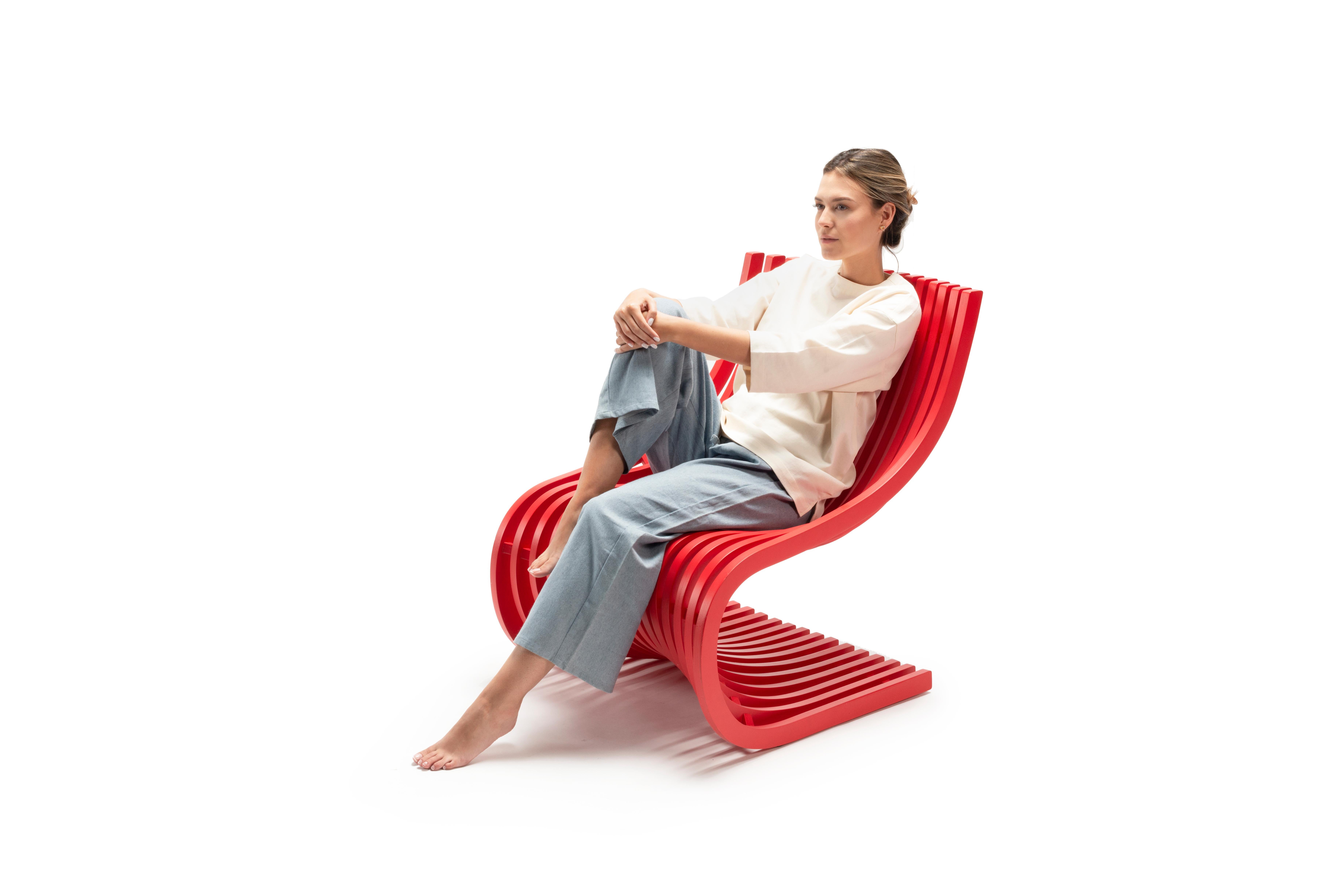 Guatemalan Double S Chair by Piegatto, a Sculptural Contemporary Chair For Sale