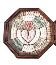 Double Sailor's Valentine "Forget Me Not" Signed and Dated "Barbados, 1915"