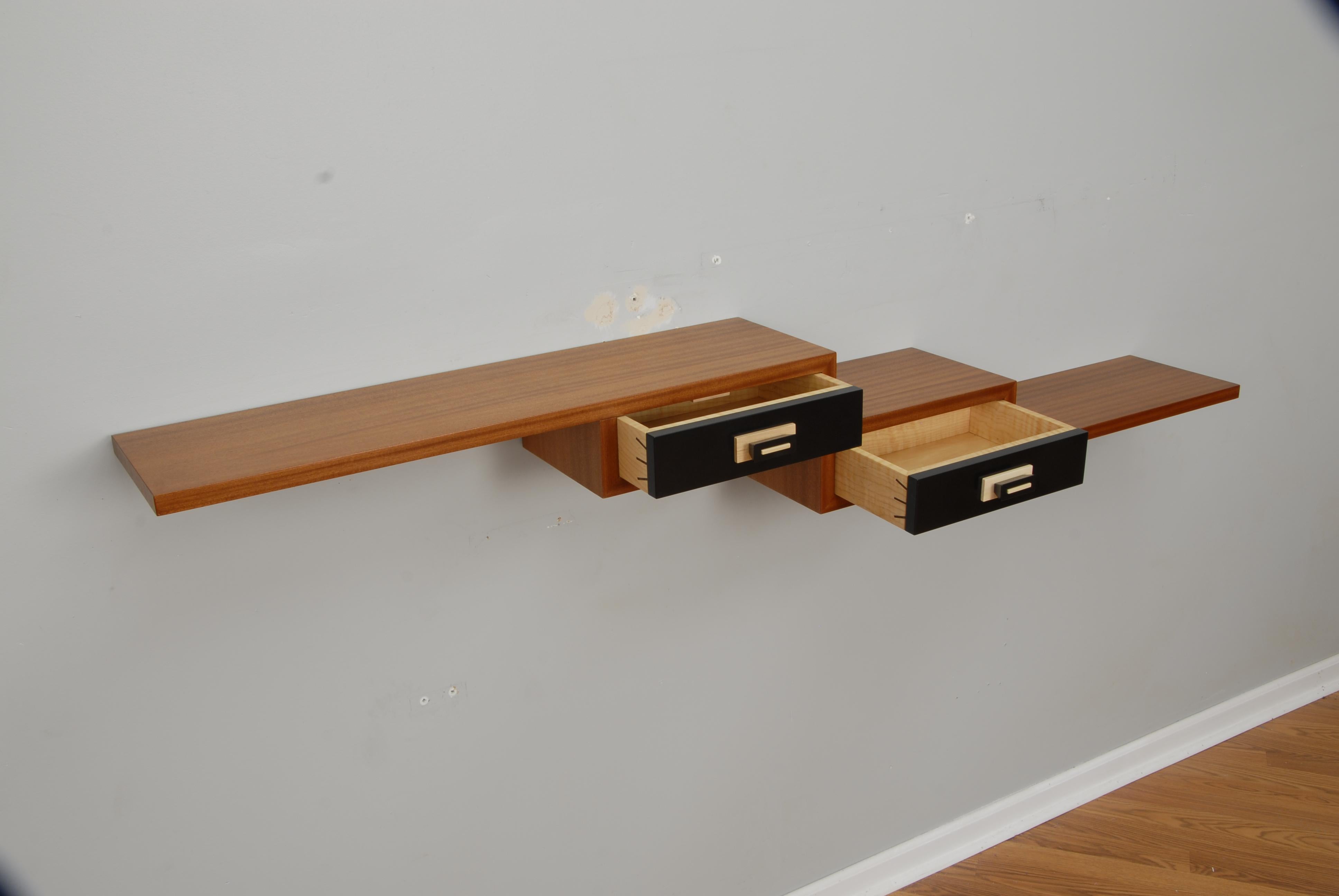 floating shelf with drawers