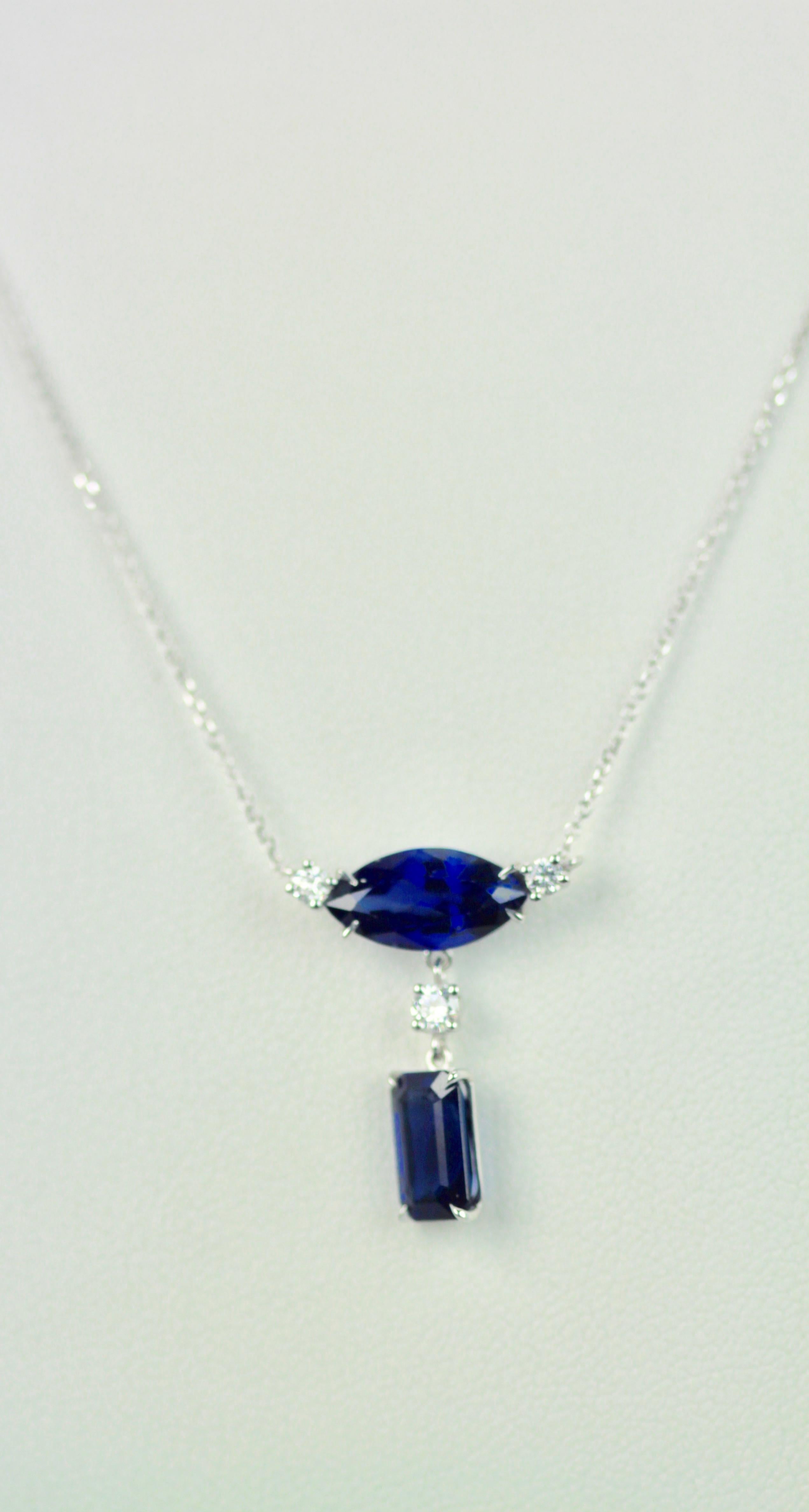 Double Sapphire Diamond Necklace 1