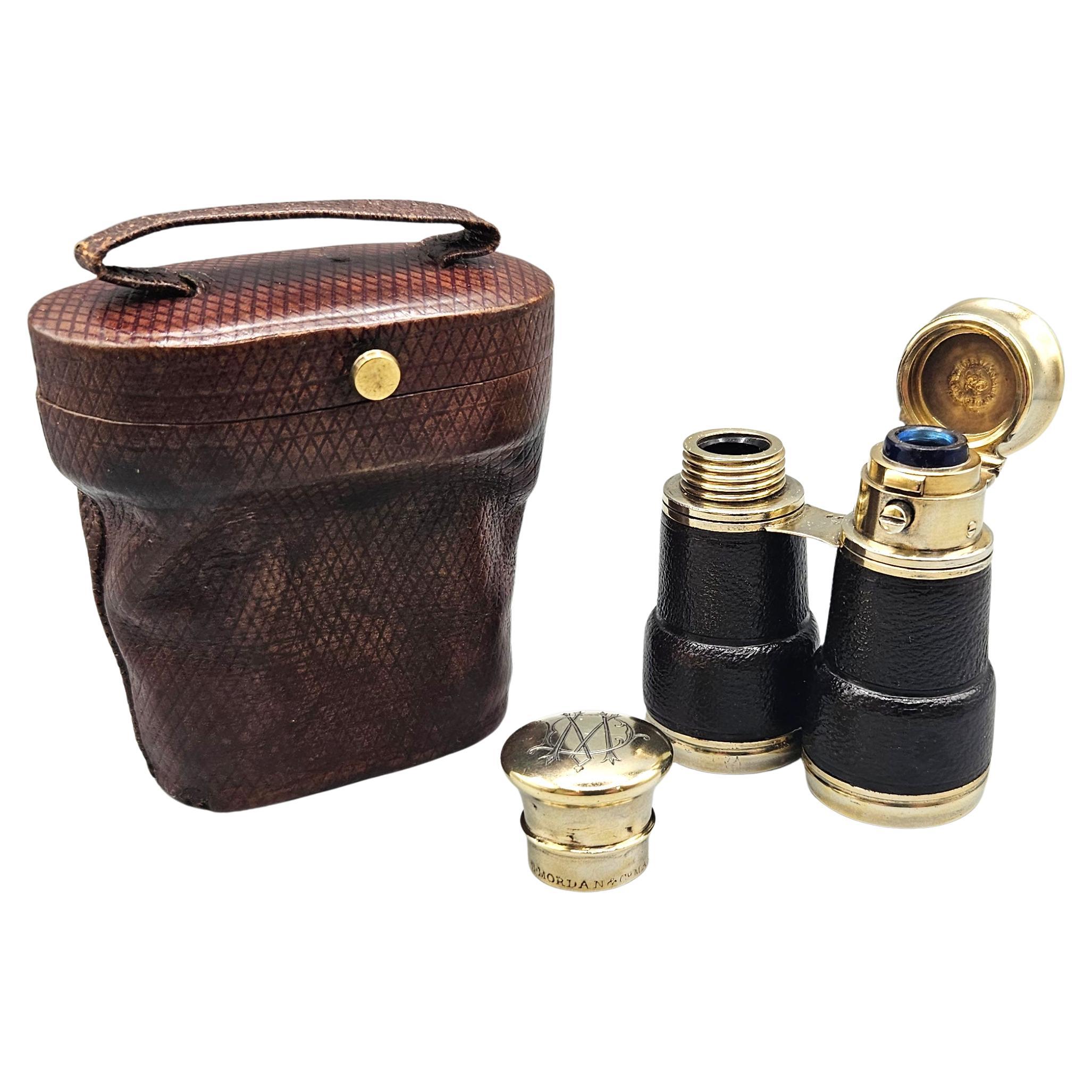 Sampson Mordan Silber vergoldetes Opernglas Doppeltes Parfümfläschchen, Etui, 1870er Jahre im Angebot