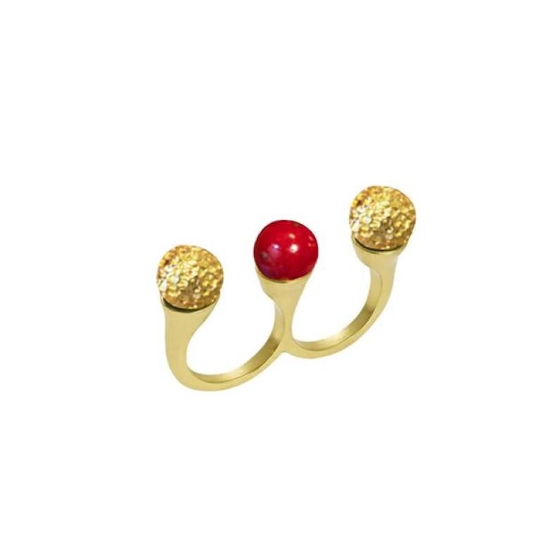 Women's Double Seed Ring with Stones For Sale