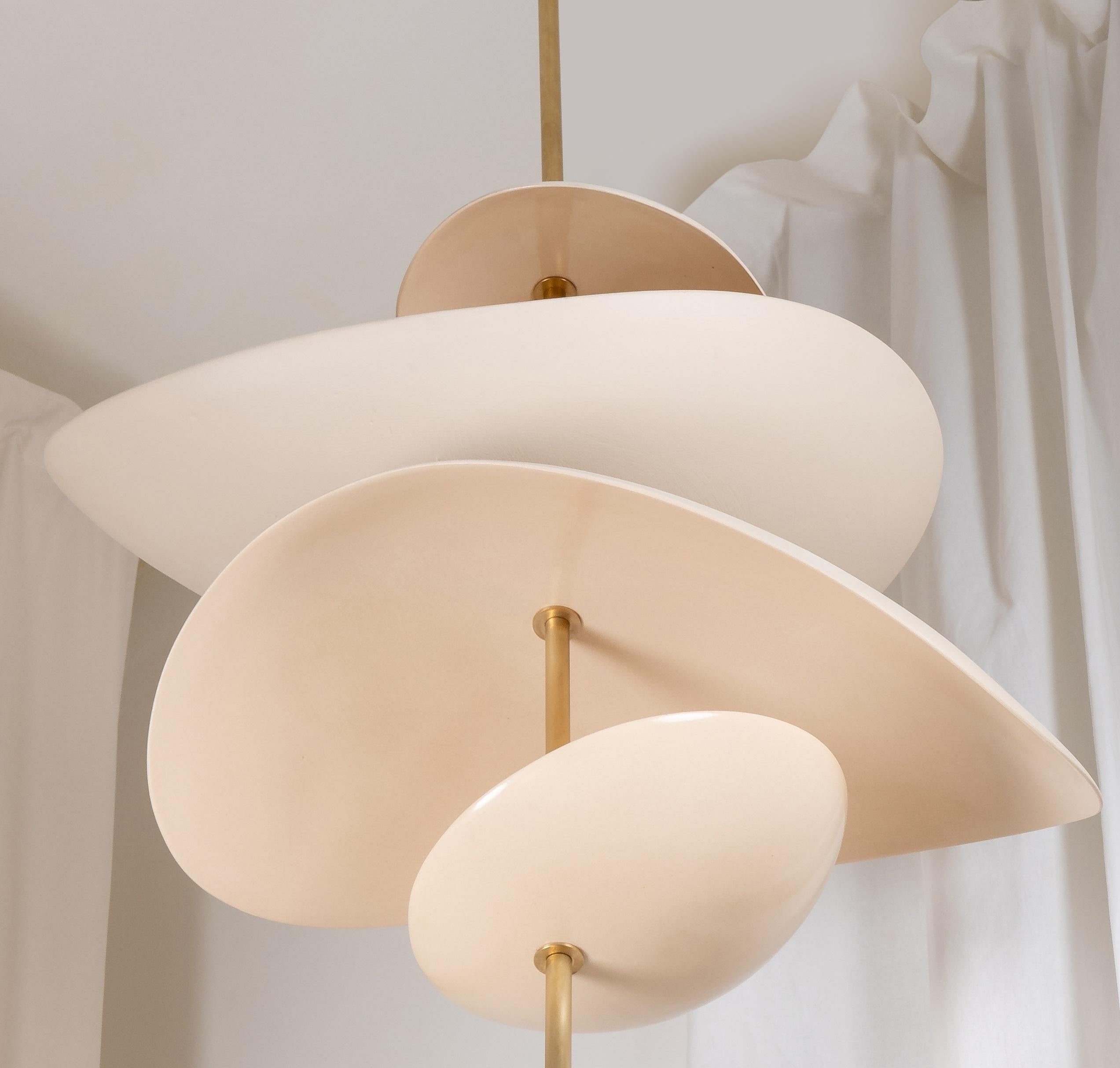 French Double Selene Pendant Lamp by Elsa Foulon For Sale