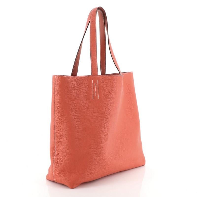 Orange Double Sens Tote Clemence and Veau Sikkim 36