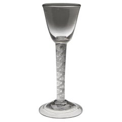 Double Series Air Twist Stem Georgian Wine Glass c1745